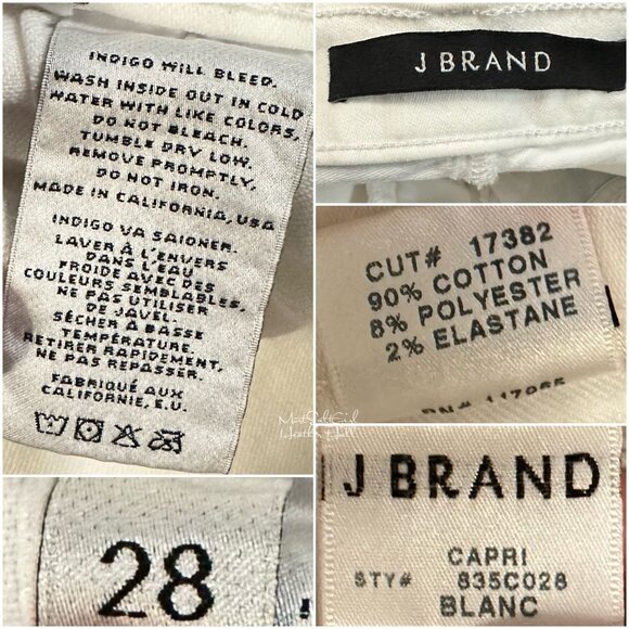 J. Brand Mid-Rise Slim Blanc White Ankle Jeans Size 28 - Picture 7 of 8